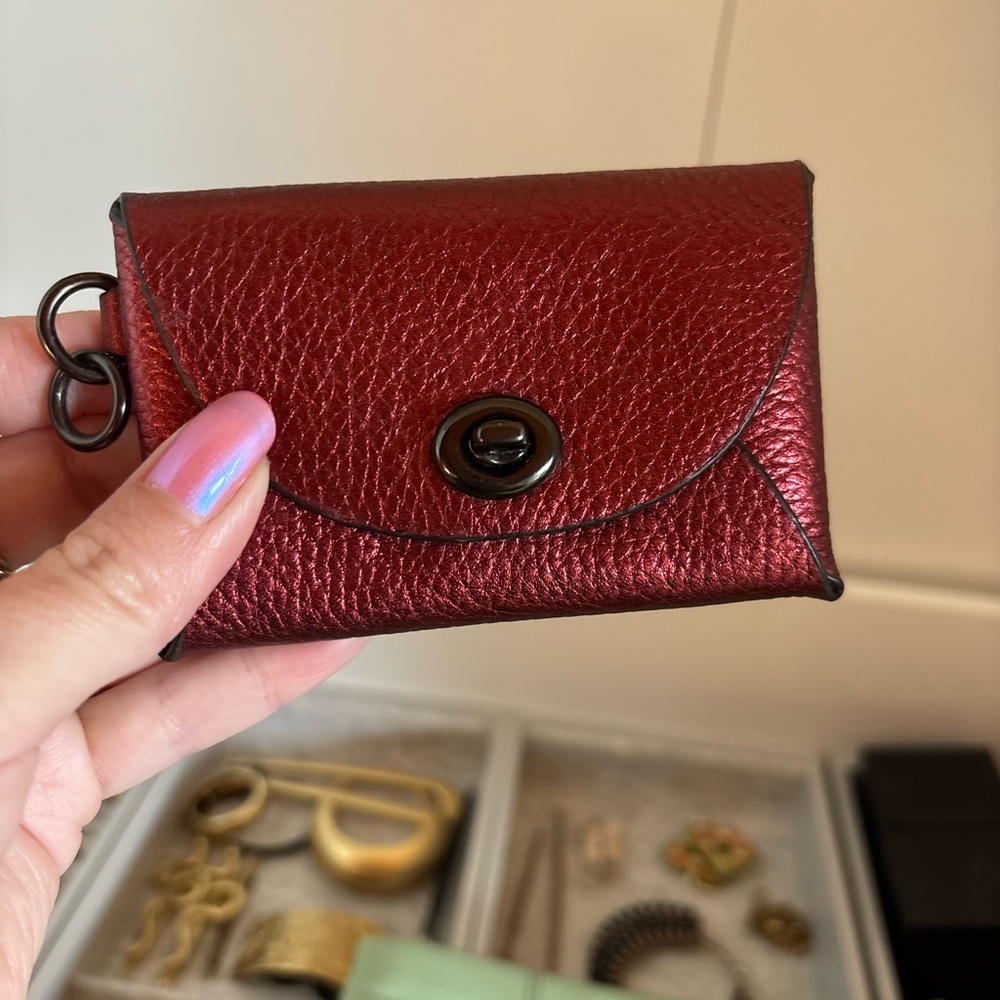 Coach Red Leather Key Holder